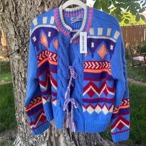 Funky geometric cozy ski sweater, Kimchi Blue/Urban Outfitters, 80's inspired